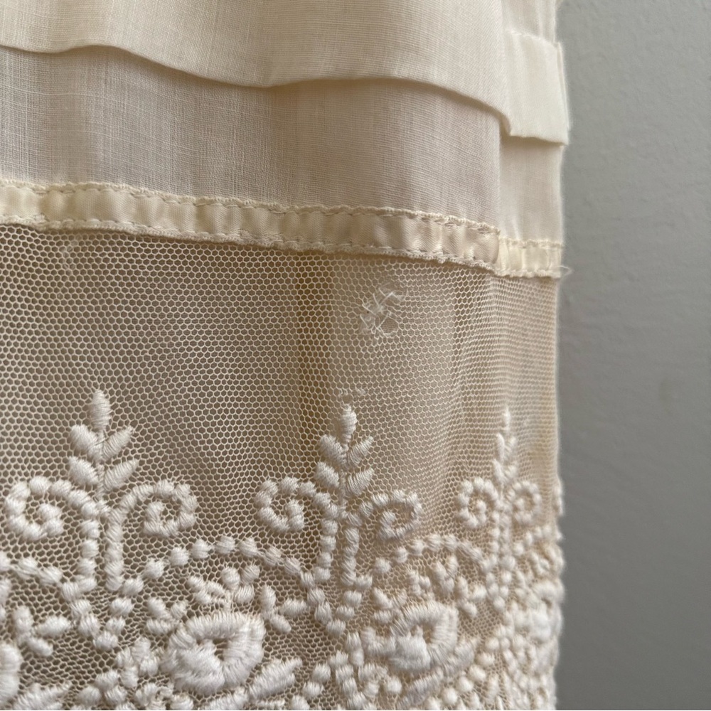 Gunne Sax Vintage 70s Cream Lace Tent Maxi Dress - Picture 7 of 12